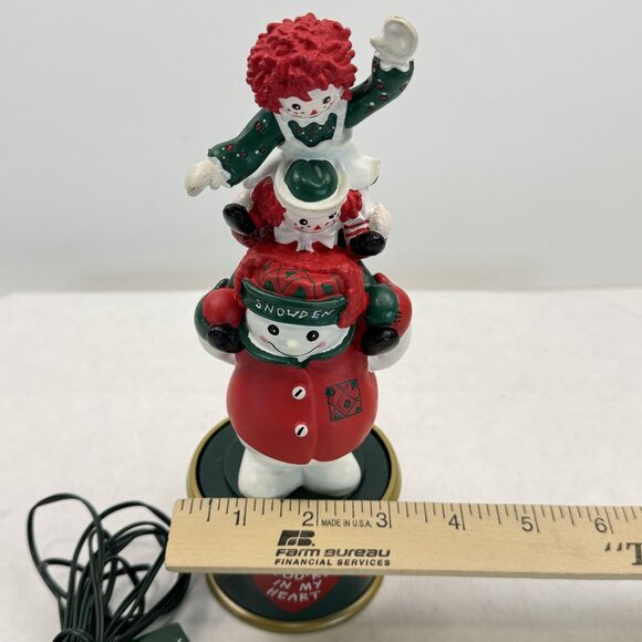 Vintage 1998 Mr Christmas Raggedy Ann & Andy Snowden Twirling Table Top Animated - Picture 13 of 13